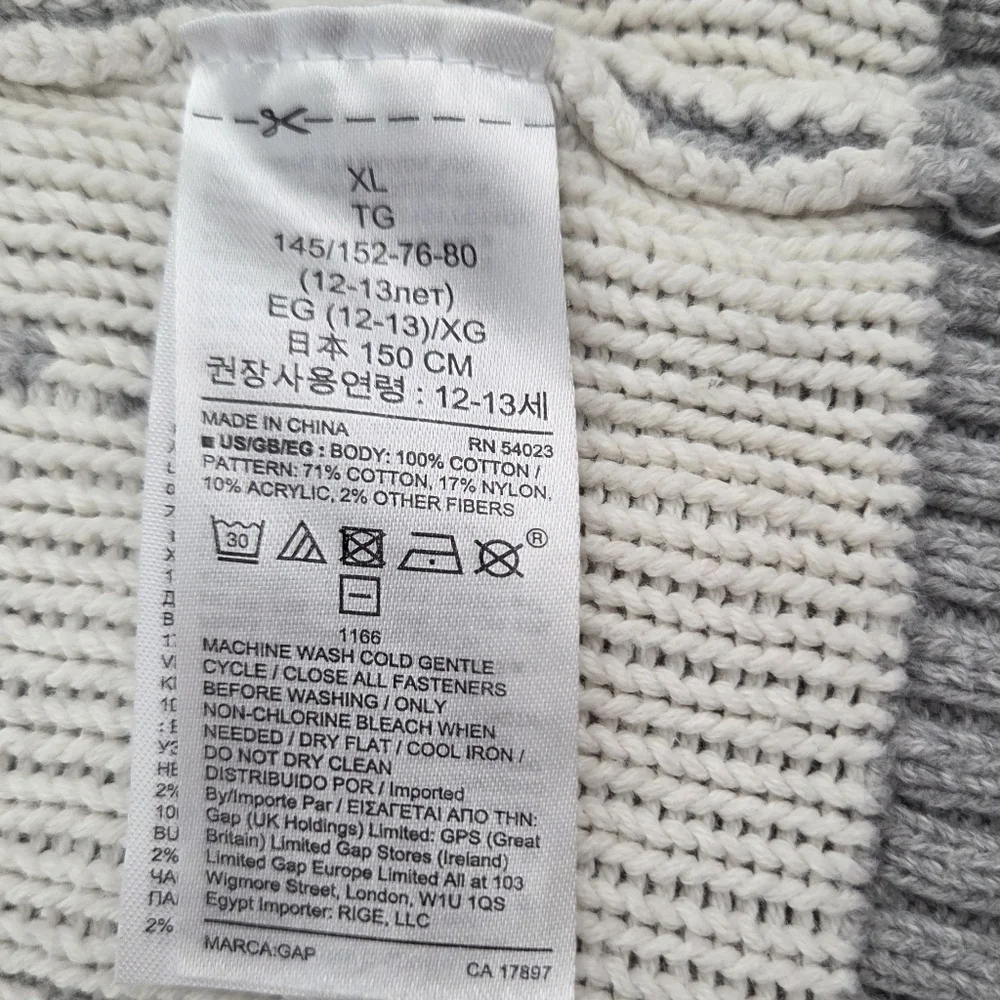 GAP Kids Jacquard Knit Fair Isle Cardigan Girls XL